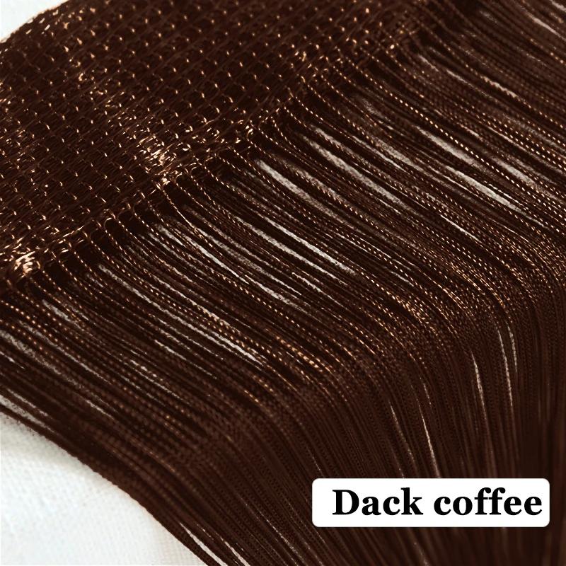 300 cm x 300 cm Fadenvorhänge Bildschirm Band String Trennwand Rollo für Wohnzimmer Tür Wand Fenster Panel Quaste Vorhang W100CM X H200CM dunkel kaffee