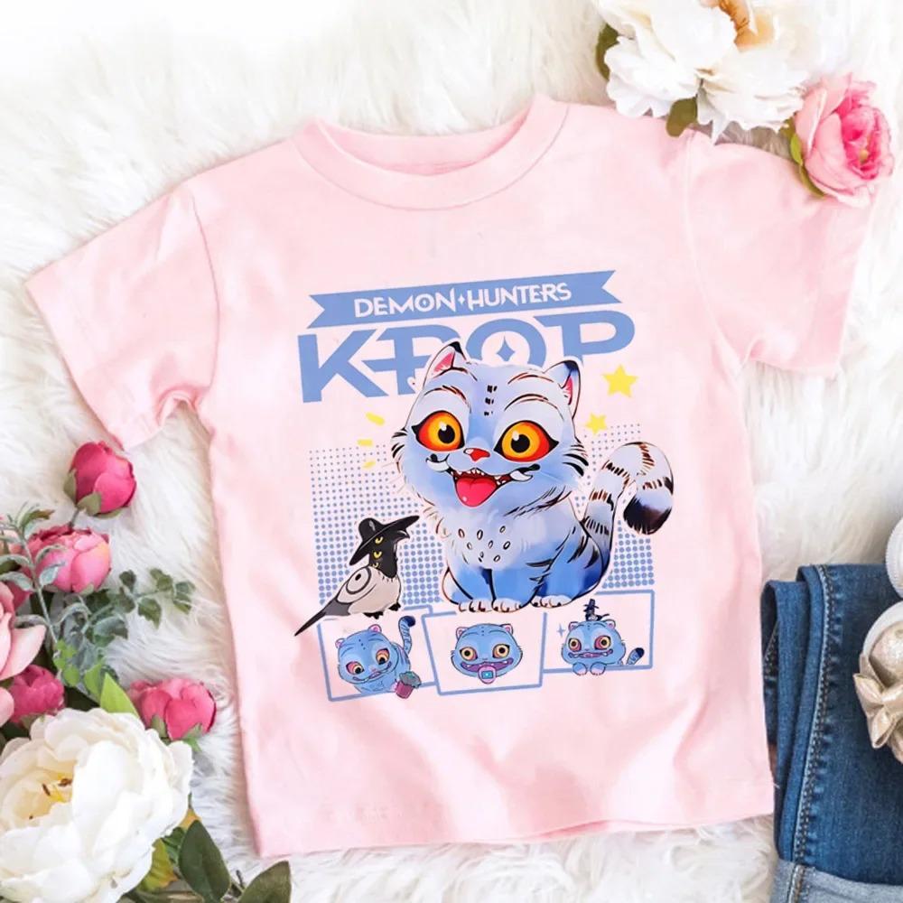 2025 Heißer Film Baumwolle Baby Mädchen T-Shirt Kinderbekleidung KPop Dämonenjäger Fans Geschenke Kinderkleidung Mode Tops 130