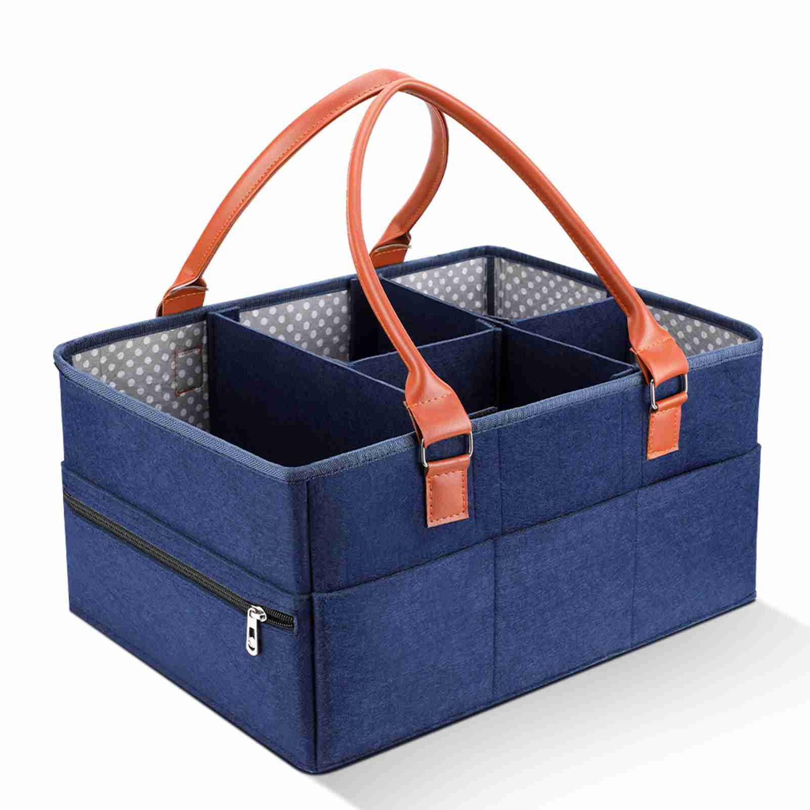 Baby-Windel-Caddy-Organizer, großer tragbarer Windel-Aufbewahrungskorb mit abnehmbarer Trennwand