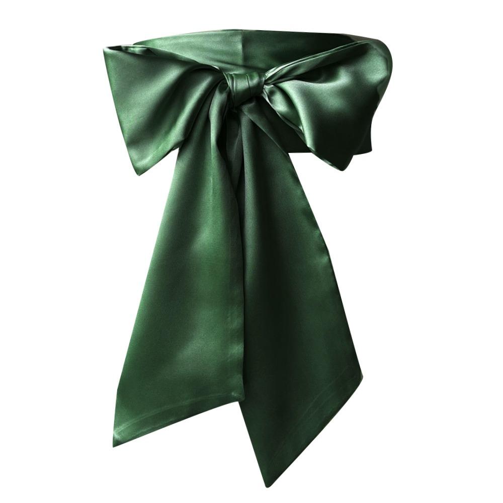 Satin Seide Schleife Korsett Taillengürtel Breit Schnürung Taillenband Riemen Für Frauen Dame Mädchen Braut grün