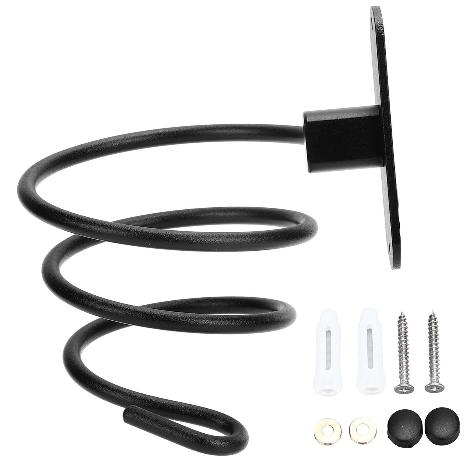 Haartrocknerhalter Wandmontiert Badezimmer Föhn Hängeregal Organizer Stanzen Frei Schwarz