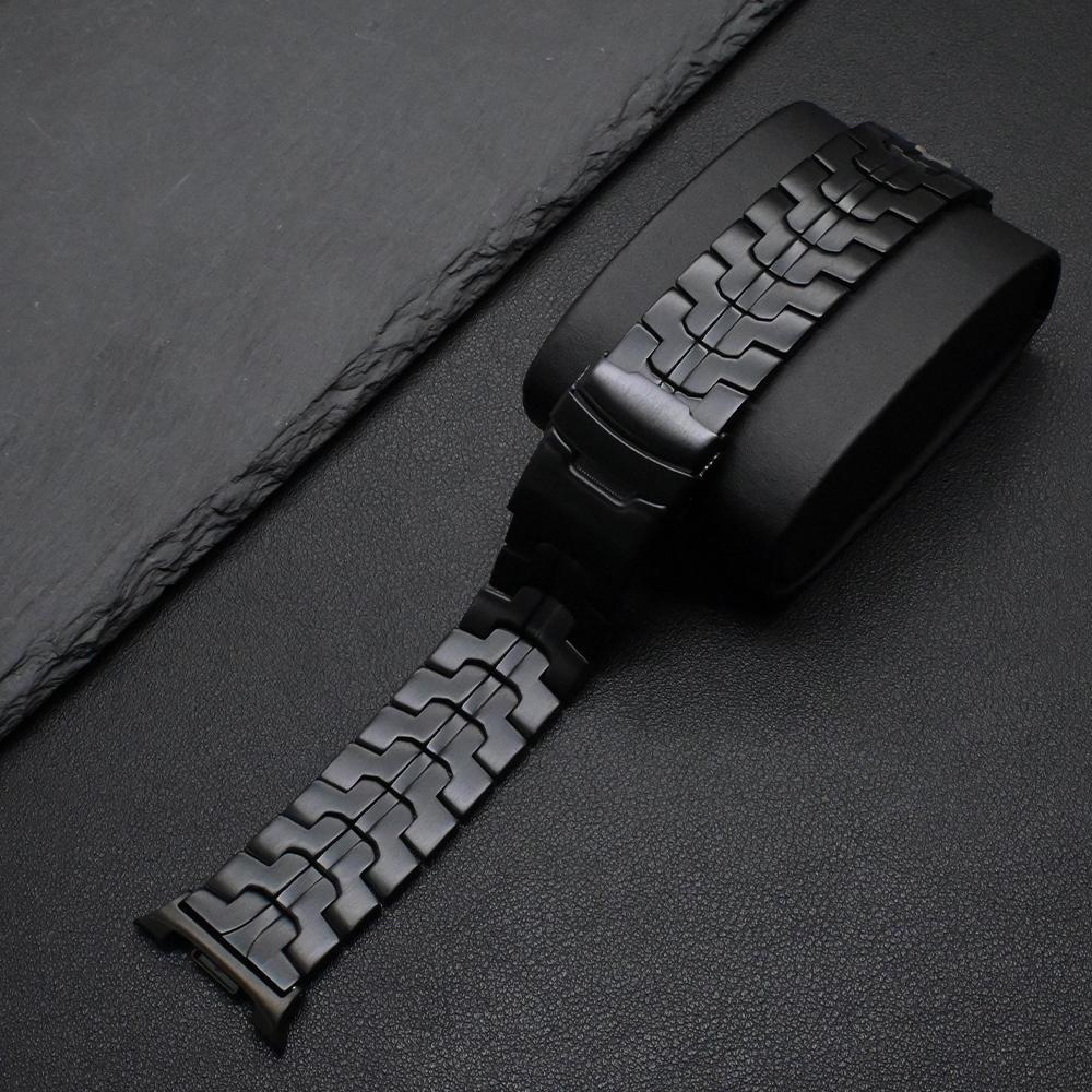Titan Luxus Armband für Samsung Galaxy Watch 8 Classic 46mm 8 44/40mm Herren Metallband für SAMSUNG Galaxy Ultra 7 47mm Armband Galaxy 8Classic 46mm schwarz