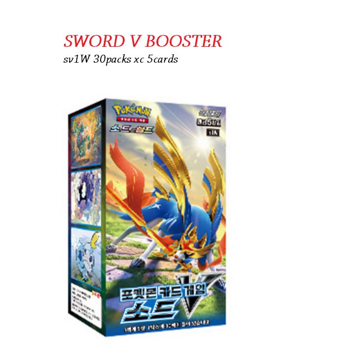 Pokemon-Karten SWORD V Booster 1 Box s1W 30 Packungen * 5 Karten Schwert & Schild Koreanische Version SWORD V BOOSTER