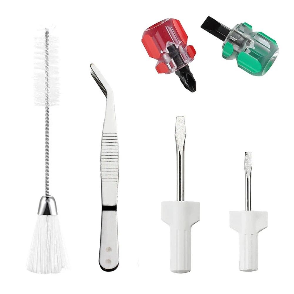 6 teile/satz Nähmaschine Schraubendreher Doppelköpfigen Reinigung Pinsel Metall Pinzette Reparatur Tools Kit Zubehör Instrumente Liefert China weiß/rot