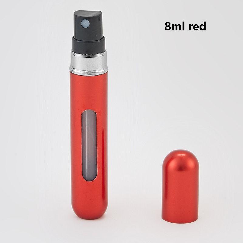 5/8 ml Parfüm-Sprühflasche, für Reisen, tragbar, nachfüllbar, Parfüm-Zerstäuber, leere kosmetische Parfüm-Flasche 8ml rot