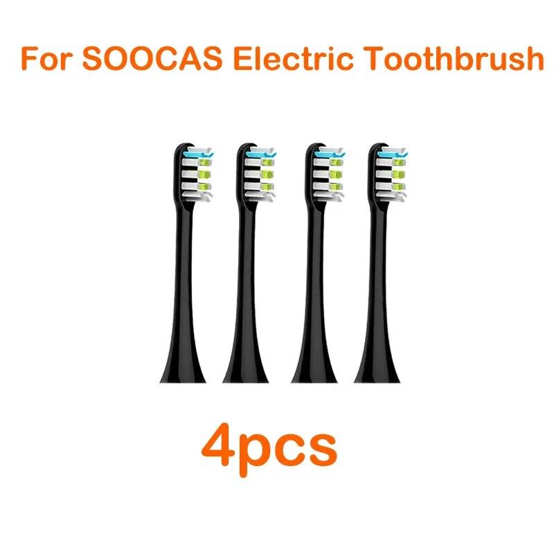 14 Stück Ersatzbürstenköpfe für Soocas X3/x3u/x5 Dupont Tiefenreinigungsdüsen Sonic Soft Vacuum Borsten Zahnbürstenköpfe 4pcs Black