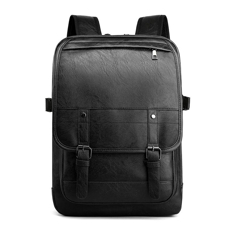 Business Rucksack Trendiger Herren Rucksack mit großer Kapazität Studenten Schultasche Einrückdruck Rucksack schwarz