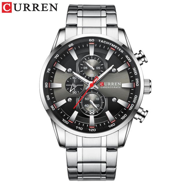 CURREN Mode Top Marke Sport Uhr Männer Edelstahl Chronograph Armbanduhr Männliche Uhr Auto Datum Casual Business Uhr Reloj