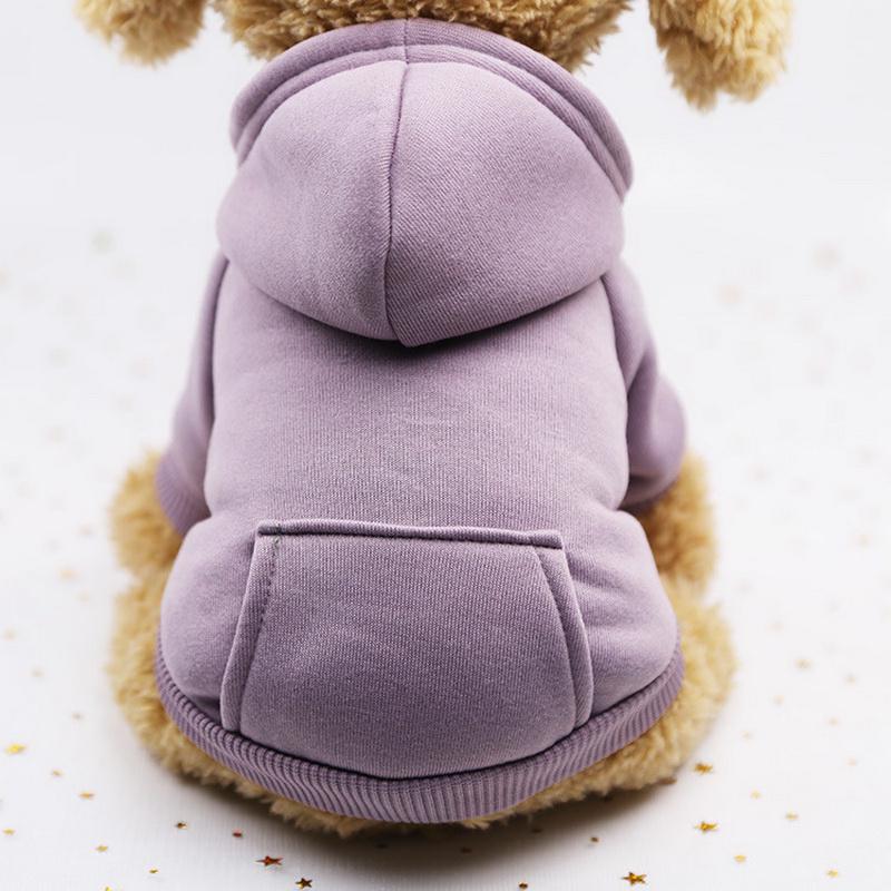 Hund süße Haustier warme Baumwolle Hoodie Jacke Mantel Welpen Winter Kleidung Haustier Kostüm M violett