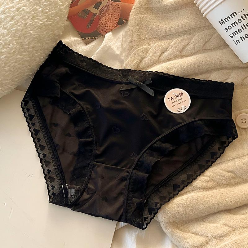 Damen Nahtlose Unterwäsche Hipster No Show Unsichtbare Eisseide Stretch Unterwäsche Höschen Bikini Unterhose Panty M schwarz