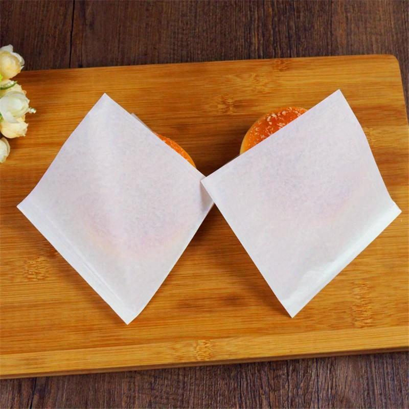 100Pcs Sandwich Donut Brot Tasche Hamburger Papier Taschen Lebensmittel Verpackung Restaurant Versorgung Beutel 13*13cm weiß