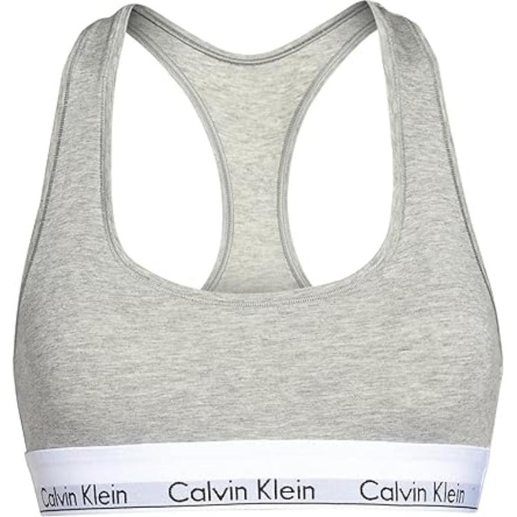 Calvin Klein Comfort Letter Einfacher BH Damenunterwäsche Grau F3785-020 S