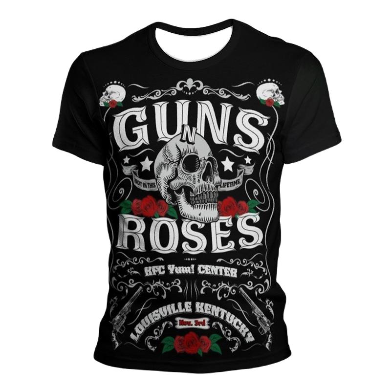 Guns N Roses Schädel T Shirt Männer Frauen Hip Hop Punk Hard Rock T Shirts Streetwear Sommer Beliebte Vintage Casual kurzarm T-shirts XS