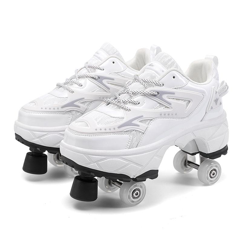 Roller Roller Schuhe 4-Rad Deformationsschuhe Rollschuhe Herren und Damen Erwachsene Ausreißerschuhe Schlittschuhe Schuhe mit Rädern 41