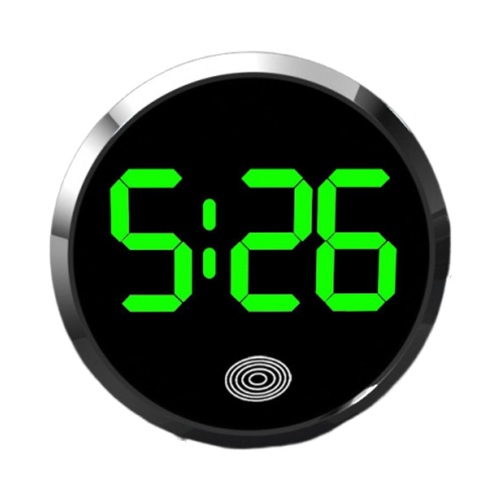 LED-Zeitanzeige Digitaluhr Mini LED Elektronische Uhr Kreative Auto Armaturenbrett Uhr Home/Büro Silver - Green Light