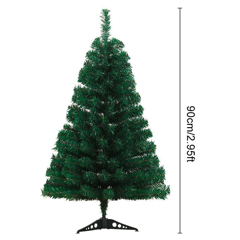 1 Stück Weihnachtsbaum Große Weihnachtskugeln Hochwertiger Künstlicher Weihnachtsbaum Innen Außen Grün Mit Metallständer PVC 90CM intensiv/grün