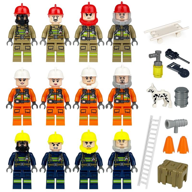 Feuerleit-Trageleiter-Rettungs-Minifiguren-Zubehör Bausteine-Set Ziegelteile Modell Kinderspielzeug für Jungen