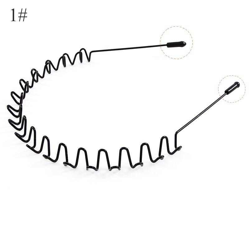 5 teile/satz männer Mode Haar Hoop Metall Stirnband Band Schwarz Haar Bewegung Kopf Hoop Kopf Schnalle 1