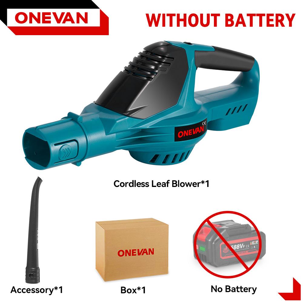 ONEVAN 5500W Bürstenloser elektrischer Luftbläser, kabellos, Laubbläser, Schneebläser, leistungsstarkes, sauberes Elektrowerkzeug für Makita 18V-Batterie Without battery