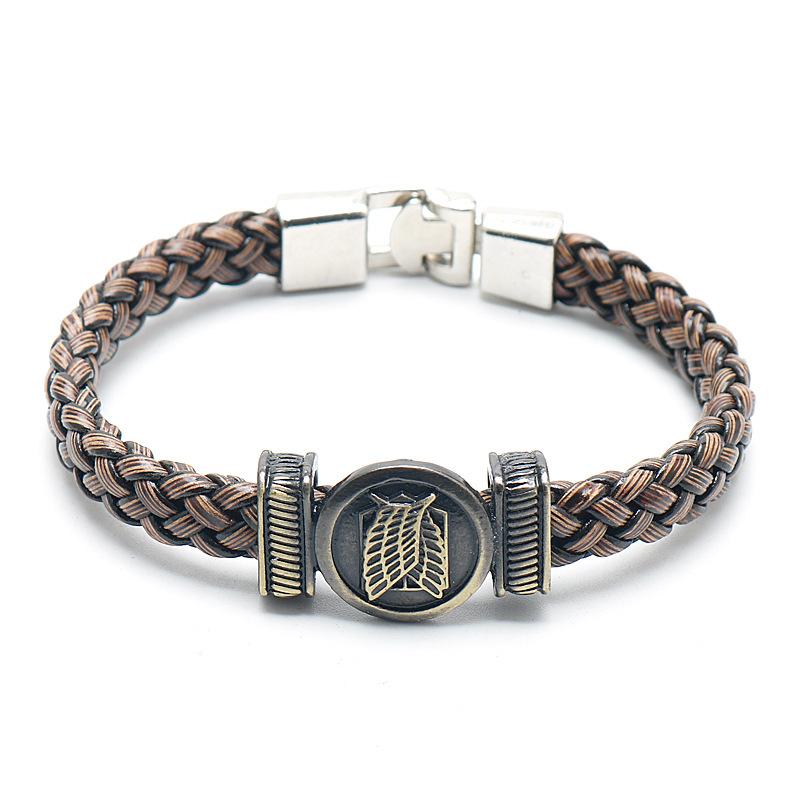 Anime Attack On Titan Charm Armband Shingeki No Kyojin Cosplay Unisex Lederarmbänder Armband Armreifen Armband