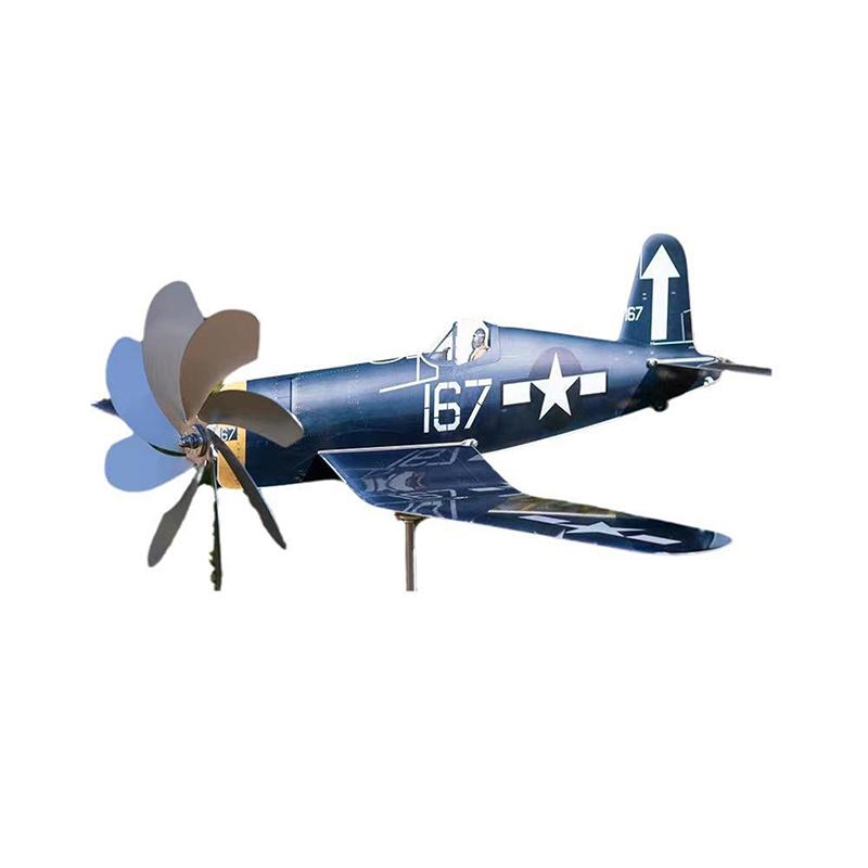 1 Stück Metallskulptur Windmühle Flugzeug Wetterfahne Außen Windrad Hof Gartendekoration Flugzeug Windspiel