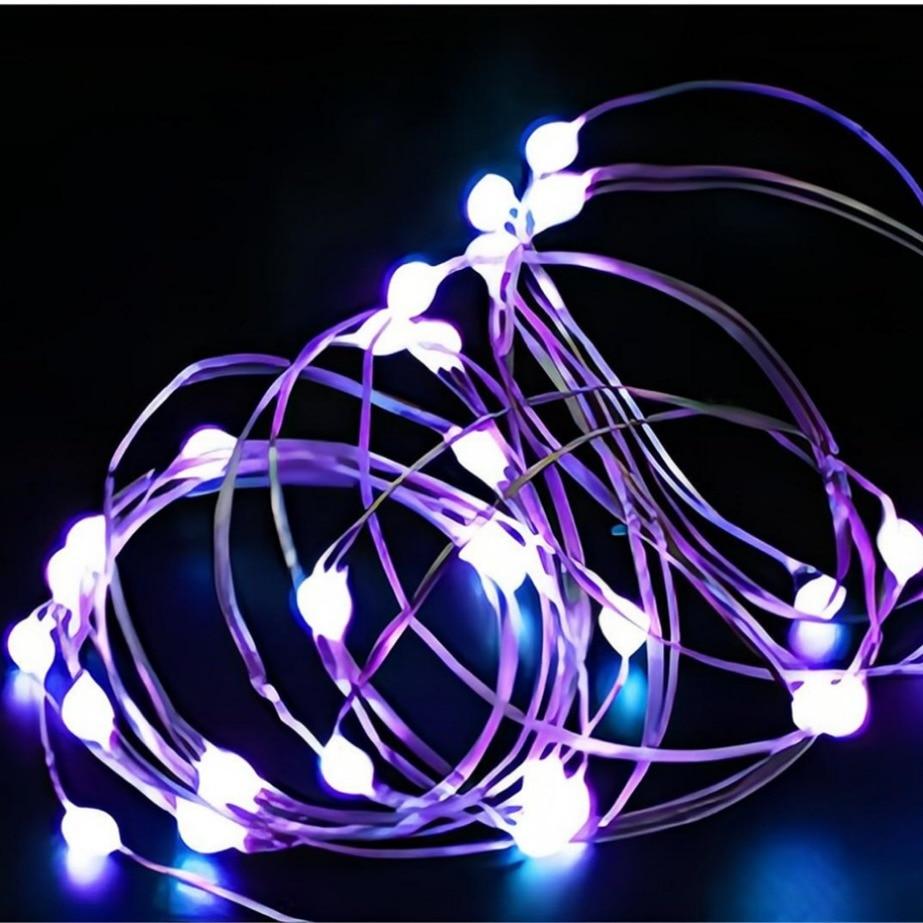 1/5/20M USB LED Lichterketten Kupfer Silber Draht Girlande Licht Wasserdicht Fairy Lichter Für Weihnachten hochzeit Party Dekoration 10M USB violett