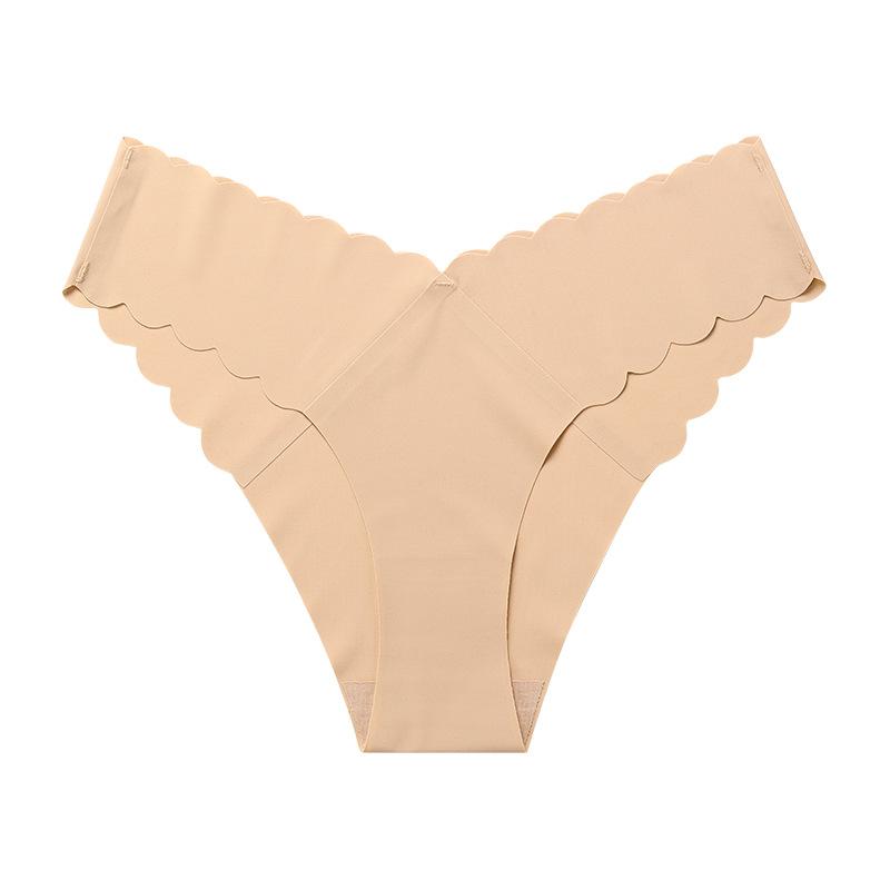 CINOON Frauen Sexy Eis Seide Höschen Low-Rise Elastizität Dessous Weibliche G String Unterwäsche Welle Rand Bequeme Tanga dessous S
