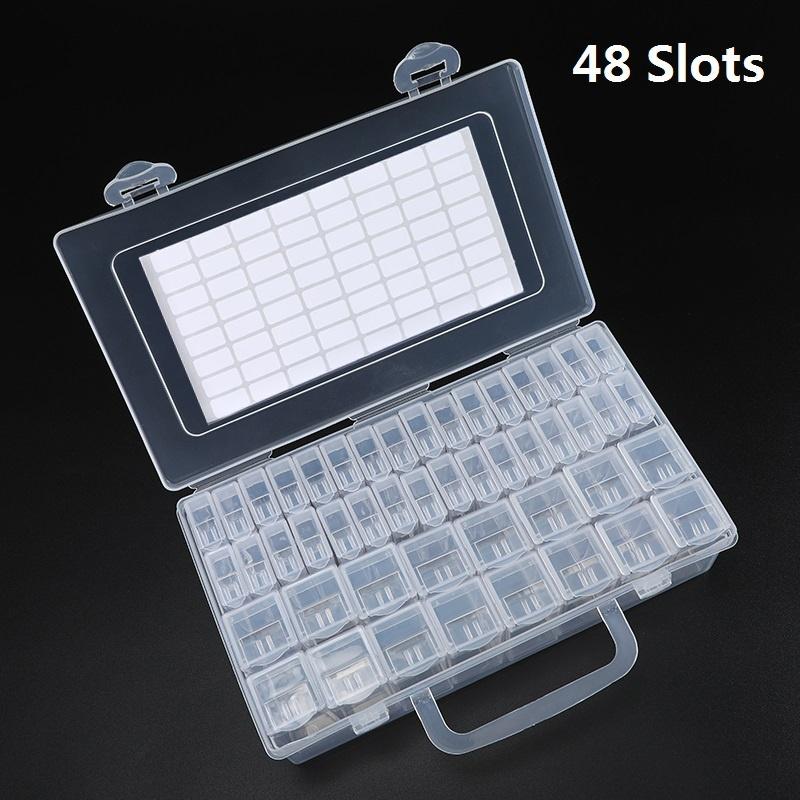 56/48/32/12 Steckplätze Kunststoff 5D Diamant Malerei Zubehör Box Perlen Display Aufbewahrungsbox für Diamant Stickerei Kreuzstich Werkzeuge 48 slots