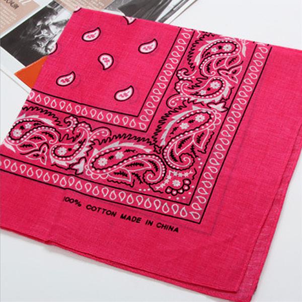 Cool Cotton Lady Men Square Bandana Hiphop Head Wrap Schal Armband 55 x 55 cm rose rot