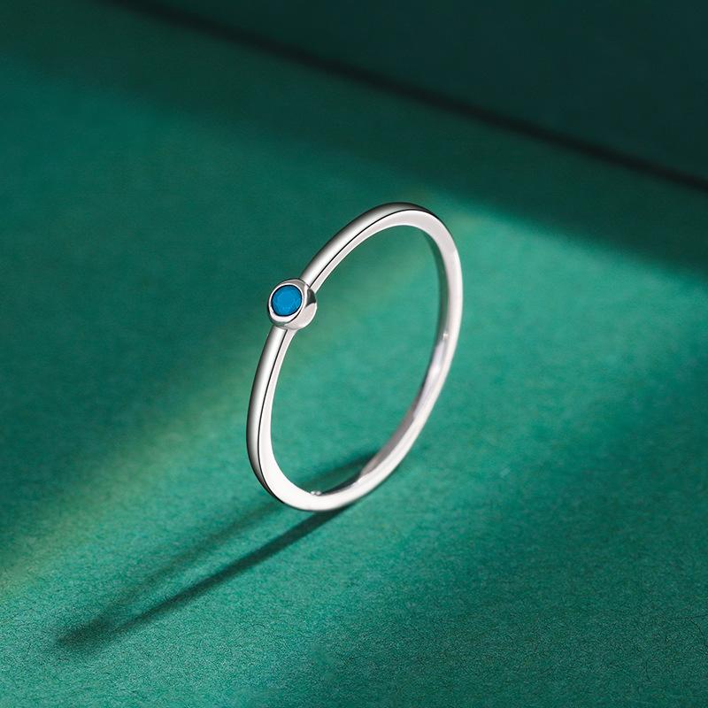 Exquisite Mode S925 Sterling Silber Ringe für Frauen Echt CZ Finger Engagement Braut Ringe Party Schmuck Valentinstag Geschenke 8 blau