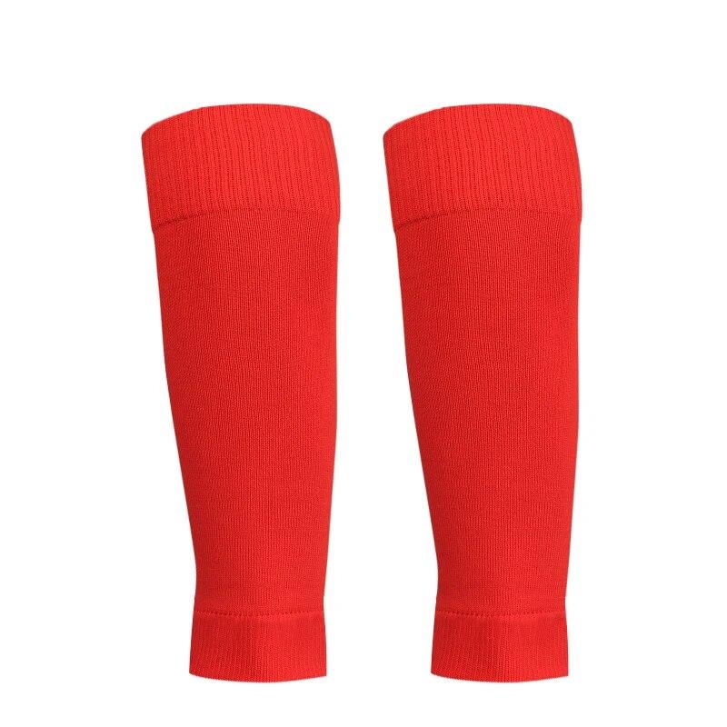 1 paar Sport Socken Mann Professionelle Fußball Socken Kinder Fußball Socken Einfarbig Atmungsaktive Knie Pads Fußball Socken Ärmeln rot