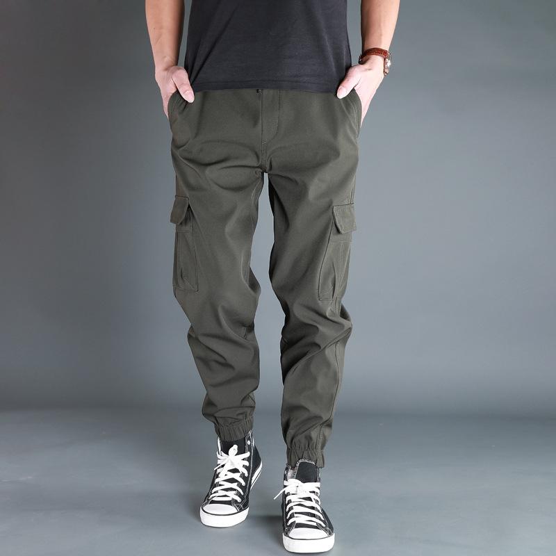 Männer Hosen Schwarz Jogger Multi Tasche Lose Sport Hosen Frühling Herbst Männlich Casual Jogginghose Cargo Hosen Plus Größe M-6XL 5XL grün