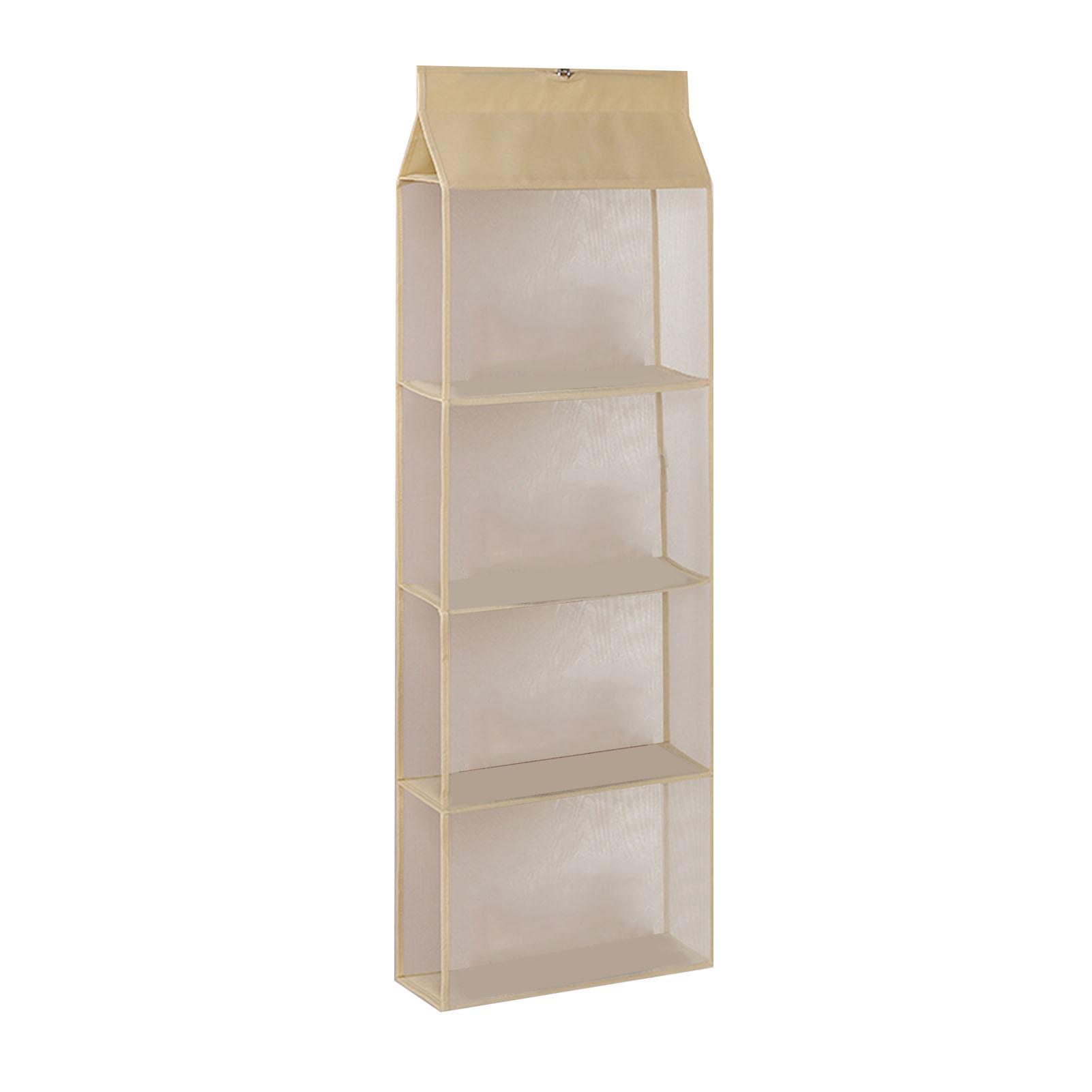Hängender Handtaschen-Organizer für den Kleiderschrank, Robuste, transparente Kleiderschranktasche, Aufbewahrungshalter für Handtaschen für Zuhause beige