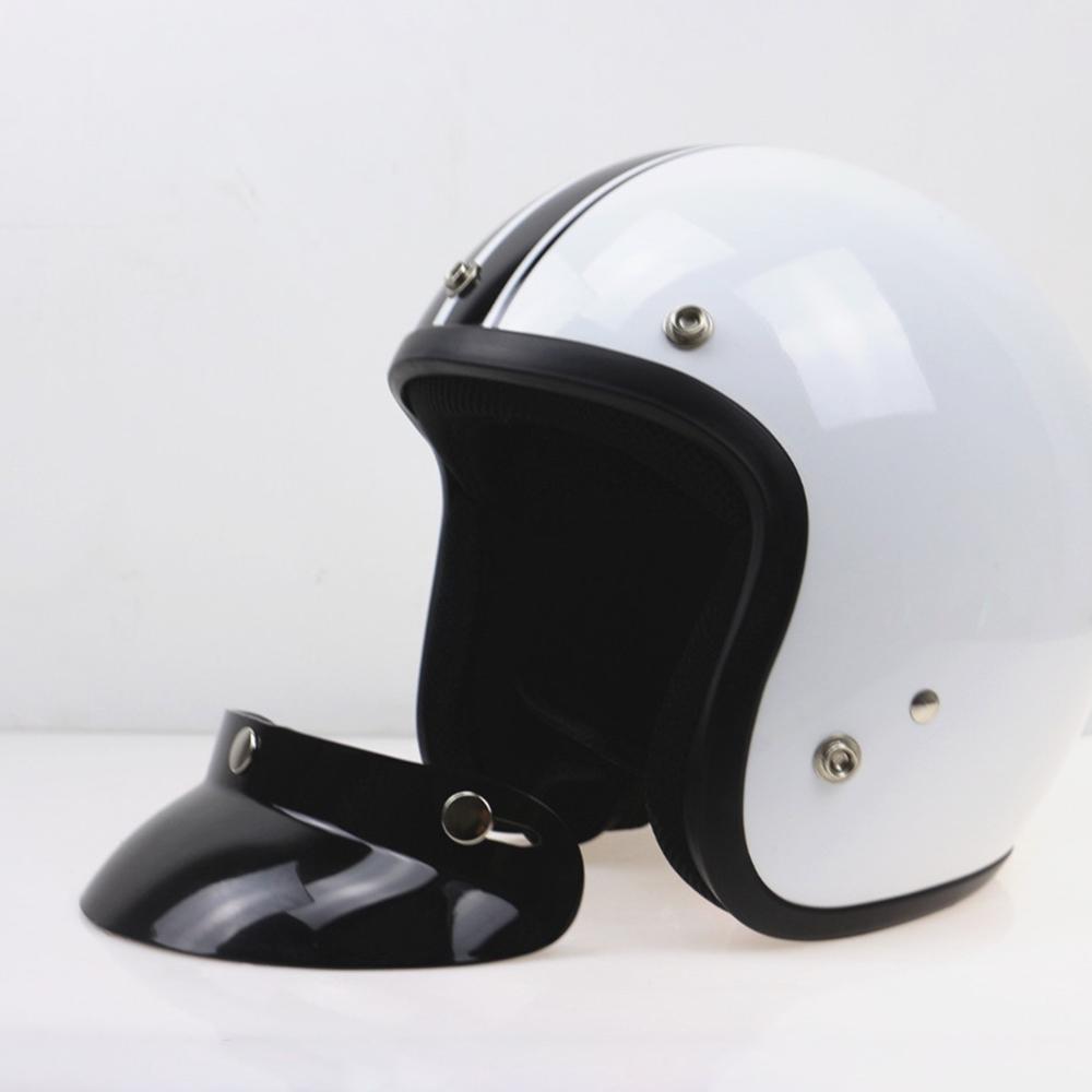 Universelles schwarzes 3-Snap-Motorradhelm-Schirmglas mit offenem Gesicht, Sonnenschutz, Visier