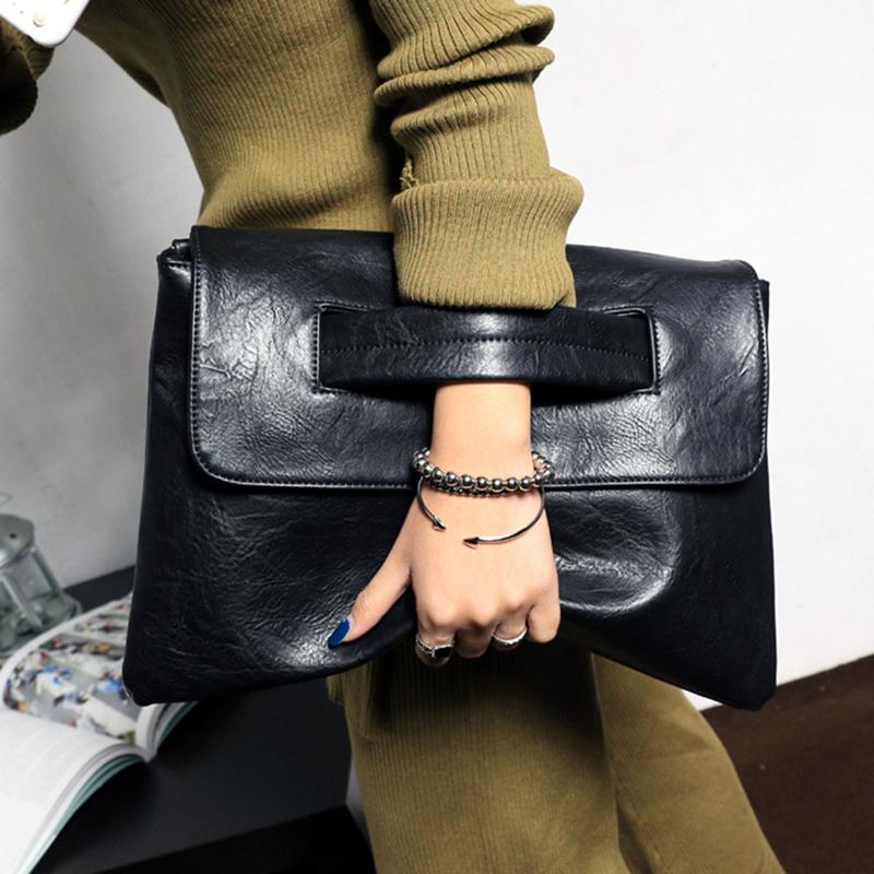 Yogodlns Modische Damen-Clutch im Umschlagstil, hochwertige Umhängetaschen für Damen, trendige Handtasche, Umhängetasche, große Damen-Clutch 37x3x25cm schwarz