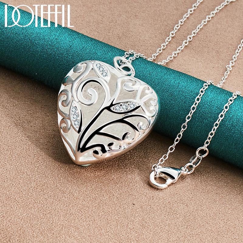 925 Sterling Silber Herz Anhänger 16-30 Zoll Halskette Modeschmuck 60cm