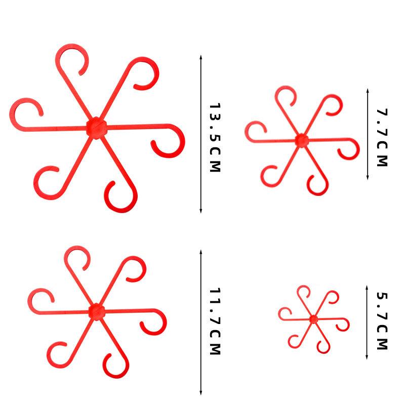 4 STK Wiederverwendbarer Pflanzenstamm Klapprahmen Gartengeräte Kein Pfahl Spalier Pflanzenstamm Unterstützung Unterstützung Zweige Stamm Organizer rot