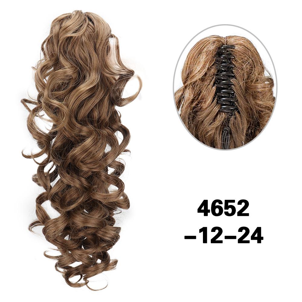 MERISIHAIR Synthetische Pferdeschwanz-Haarverlängerung mit Krallenclip, lang, lockig, gewellt, natürlich, für Frauen, für den täglichen Gebrauch 40cm black