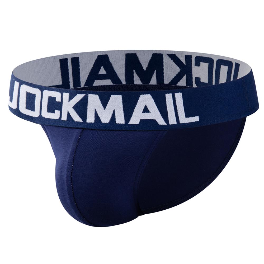 Slip JOCKMAIL Baumwolle Einfarbig Niedrige Taille Elastisch Schlank Sexy Männer Unterwäsche Sport Atmungsaktive Schlitz Unterhosen XL navy blau