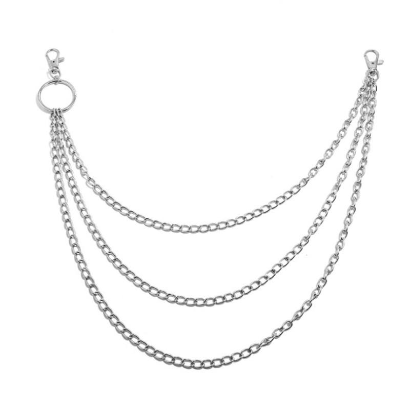1/2/3 Schicht lange Metall Gürtel Kette Rock Punk Haken Hose Hose Taille Link Kette