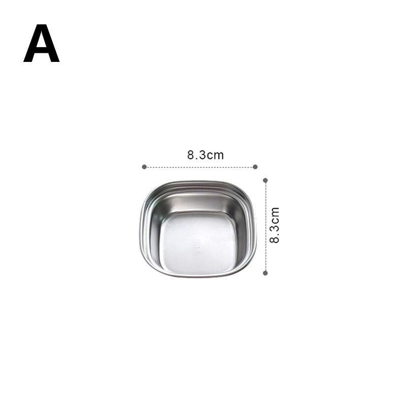 1 Stück Edelstahl Dip-Schalen Gewürzschale Küchenzubehör Mehrfach unterteilt Gold Barbecue Essigplatte Dip-Schale Silber A
