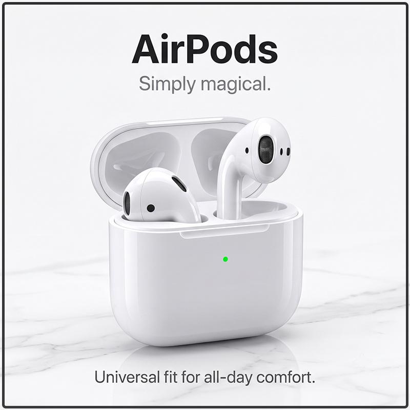 Apple AirPods 2. Generation True Wireless Kopfhörer mit kabellosem Ladecase für iPhone Android weiß