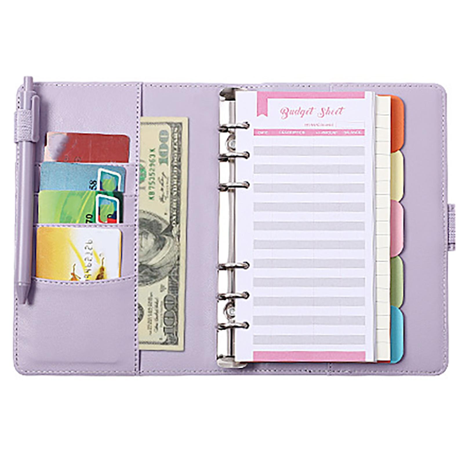 A6 Notizbuch Binder Umweltfreundlich Leichtgewicht 6 Ring Notizbuch für Reise Schule Büro Lila