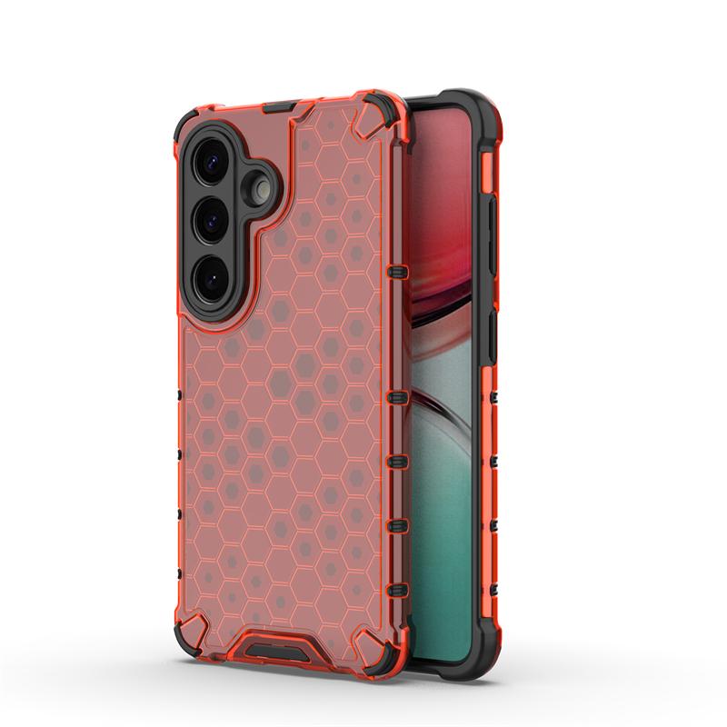 Transparente Handyhülle für Samsung Galaxy S26 Honeycomb Armor Rückschale für Samsung S26Plus S26 Ultra Hülle für Samsung S26 Hülle For Samsung S26 rot