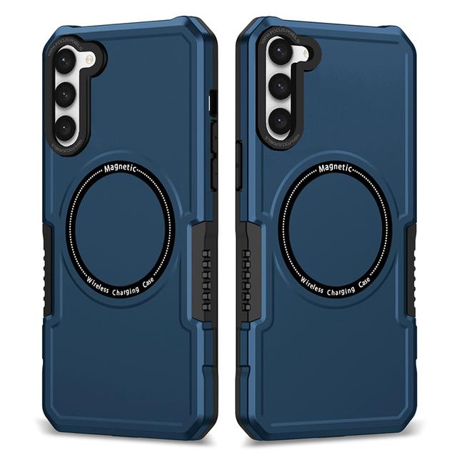 Magnetische Magsafe Wireless Charging Case für Galaxy S21 S22 S23 Ultra Plus S20 S21 Fe 5g Telefon Abdeckung für Samsung Note 20 Ultra For Galaxy S21 Ultra blau