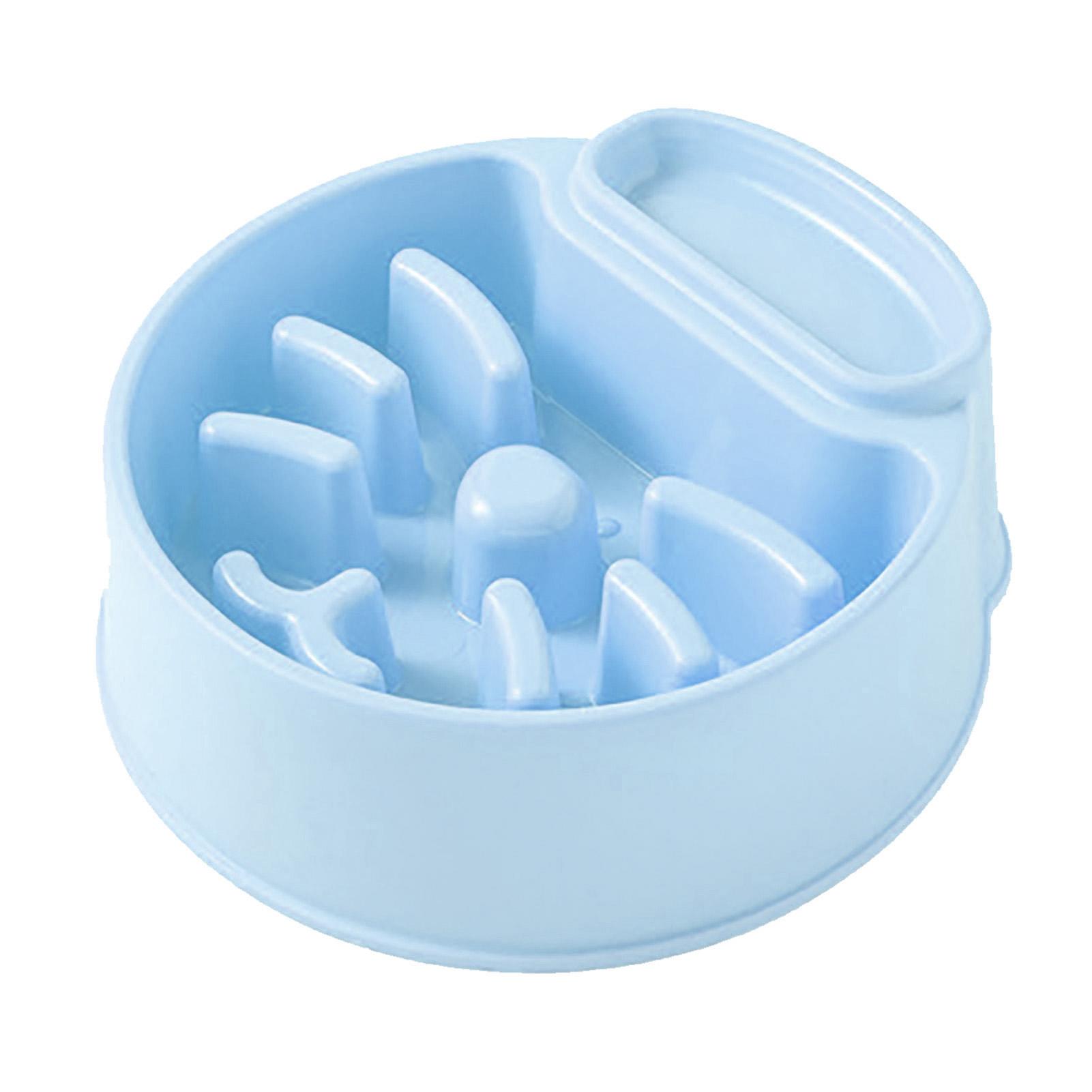 Katze Haustier Langsam Fressen Schüssel Farbig Praktisch Anti-Verschlucken Katze Haustier Hund Futter Schüssel für Zuhause Orange blau