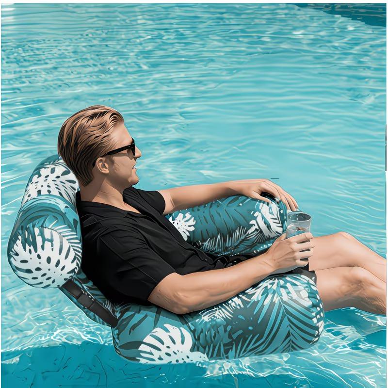Verdickte aufblasbare Pool-Schwimmmatratze, Unisex aufblasbare Liege und Pool-Schwimmbar, Geeignet für Pools, Seen, Strände, Wasser-Spaß im Freien grün