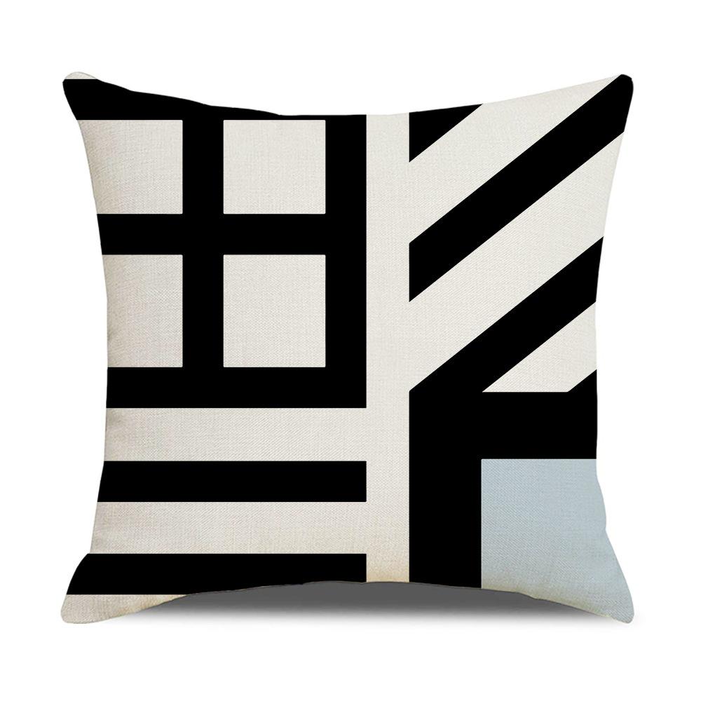 Modern Schlicht Nordisch Ins Stil Leinen Kissenbezug Sofa Kissenbezug Haushaltswaren Kontrastfarbe Kissenbezug 45 * 45Cm (excluding pillow core)