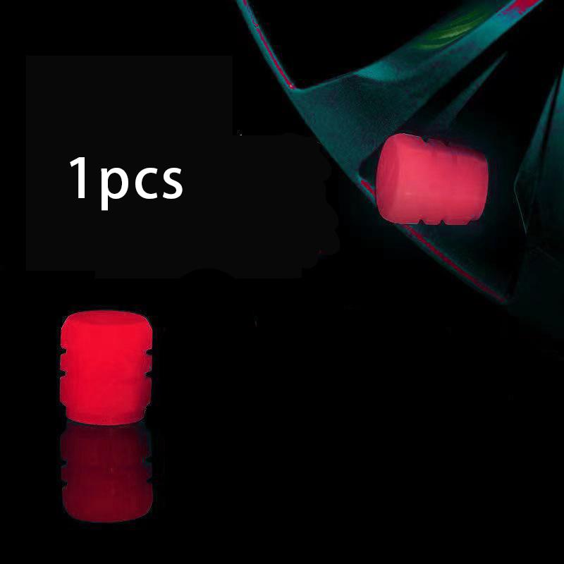 Universelle leuchtende Reifen-Ventilkappe, Auto-Radnabe, leuchtend, staubdicht, dekorative Reifen-Felgen-Vorbau-Abdeckungen, anwendbar für Motorrad, Fahrrad 1pcs rot