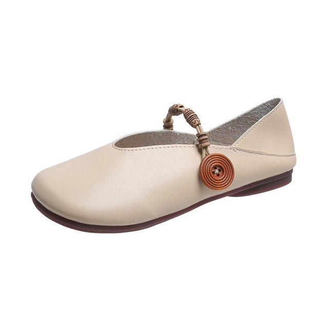 Damenschuhe Ballerinas Frühling/Herbst Flats Erwachsene Mary Jane Schuhe Körbe Femme Sans Lacet Zapatos Mujer Schuhe für Frauen 38 beige